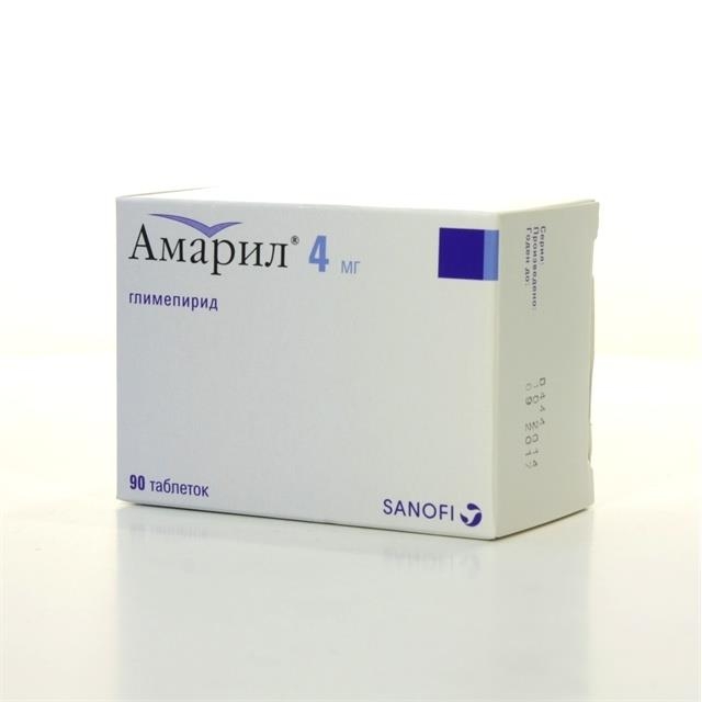 Амарил, 4 мг, таблетки, 90 шт. фото