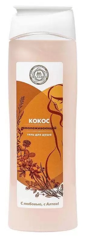 Малавит, гель для душа, 530 мл, 1 шт, кокос фото