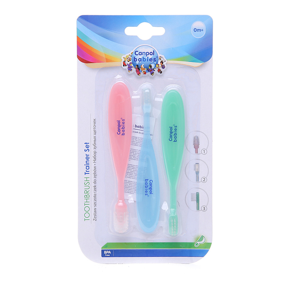 Canpol набор детских зубных щеток, 3 шт, 3+ года, арт. 2/421 фото