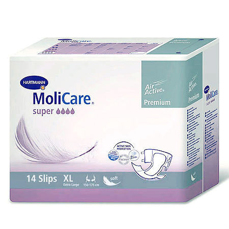 MoliCare Premium Super soft Подгузники воздухопроницаемые, Extra Large XL (4), 14 шт, 150-175см фото