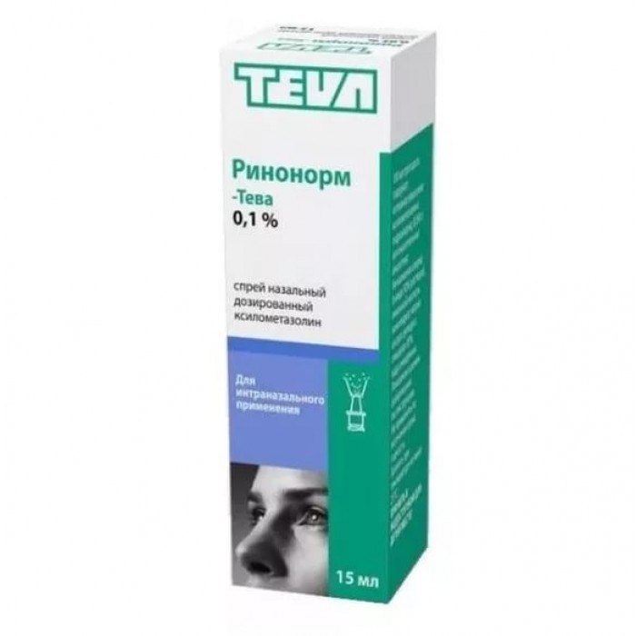 Ринонорм-Тева, 0.1%, спрей назальный дозированный, 15 мл, 1 шт. фото