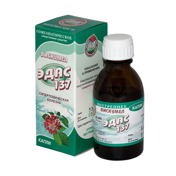 Эдас-137 Вискумел, капли для приема внутрь гомеопатические, 25 мл, 1 шт. фото