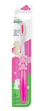 Смайл Эксперт Кидс щетка зубная для детей Мишка 3+, щетка зубная, 1 шт, розовая фото