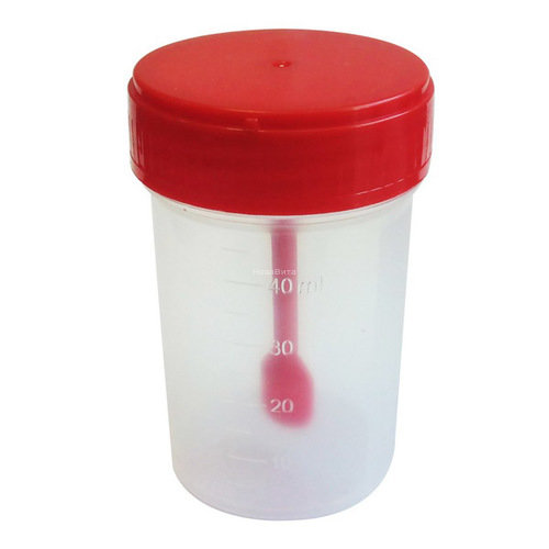 Контейнер для биоматериалов стерильный, 60 мл, 1 шт, с лопаткой фото