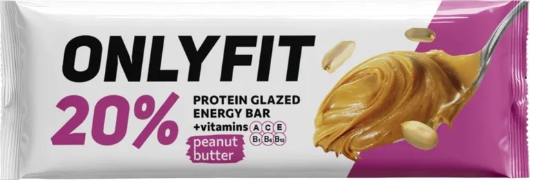 Onlyfit Батончик протеиновый глазированный, батончик, 40 г, 1 шт, арахисовая паста фото