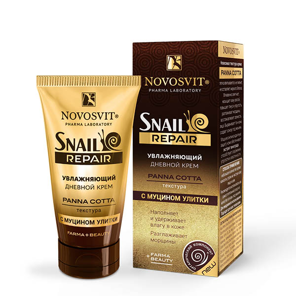 Novosvit Snail Repair Увлажняющий дневной крем panna cotta с муцином улитки, крем, 50 мл, 1 шт, для лица фото