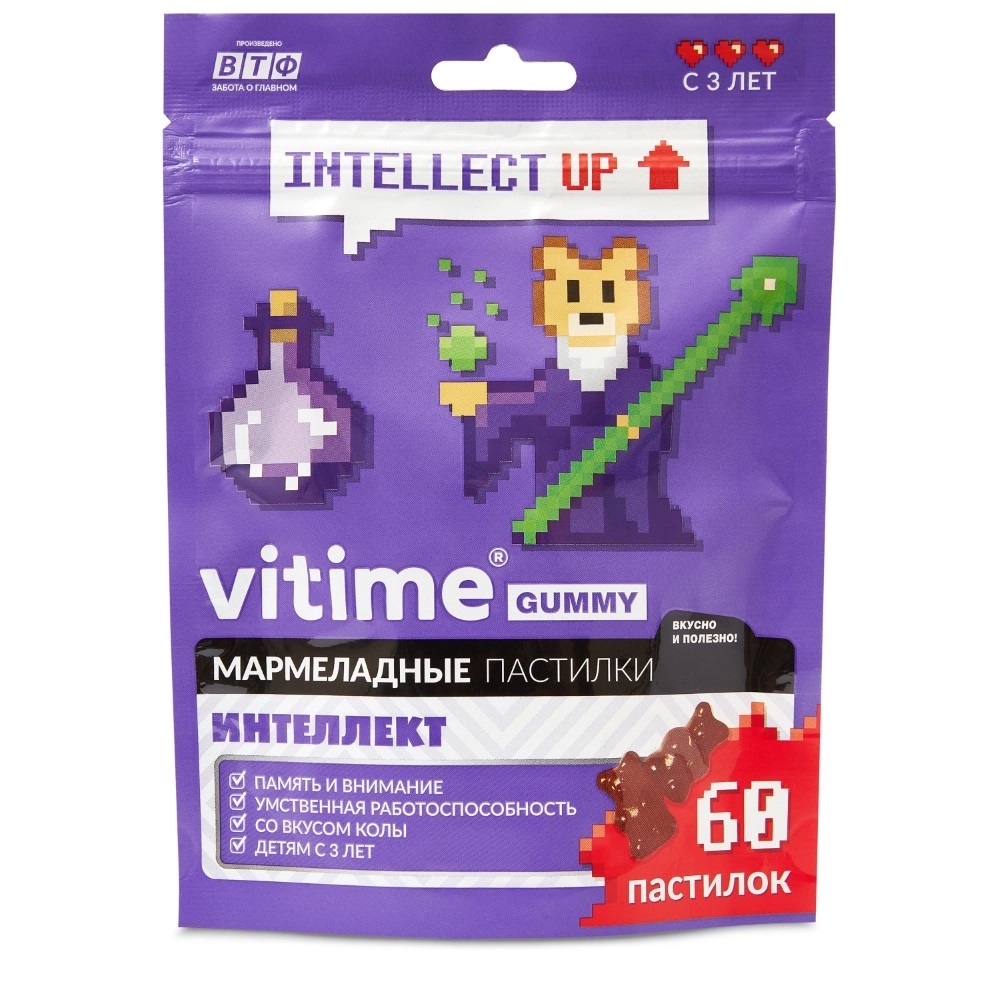 Vitime Gummy Интеллект, пастилки жевательные, 60 шт, кола фото