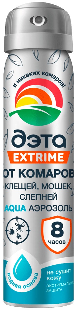 Дэта Extrime Aqua аэрозоль от комаров, клещей, мошек, аэрозоль, 75 мл, 1 шт, профессиональный фото