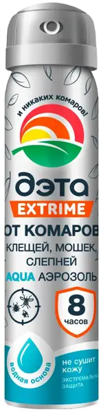 Дэта Extrime Aqua аэрозоль от комаров, клещей, мошек, аэрозоль, 75 мл, 1 шт, профессиональный фото