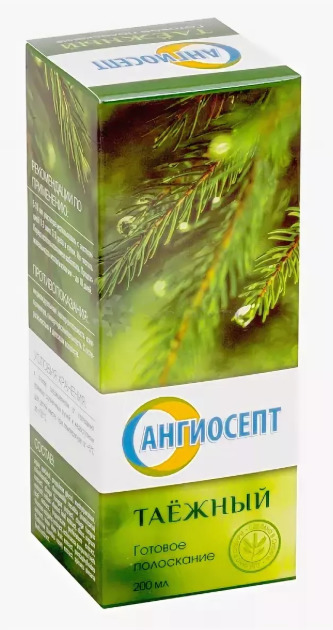 Ополаскиватель Ангиосепт, раствор для полоскания полости рта, 200 мл, 1 шт, таежный фото