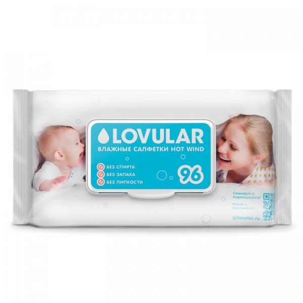 Lovular Салфетки влажные для детей, 96 шт. фото