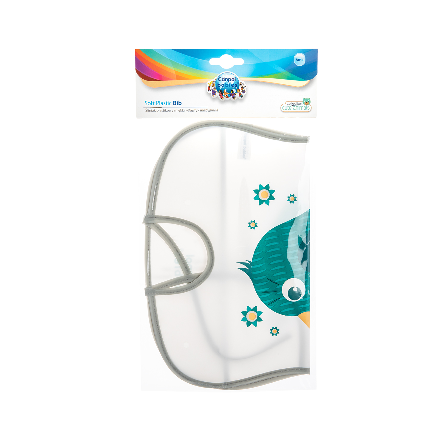 Canpol Cute animals Нагрудник мягкий моющийся, 1 шт, цвет в ассортименте, арт. 2/919 фото