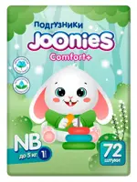 Joonies Comfort Plus Подгузники для детей, размер NB, 72 шт. фото 