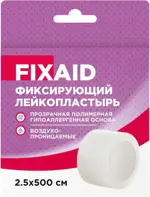 Fixaid Лейкопластырь фиксируюйщий, 2,5см х 5м, пластырь, 1 шт, прозрачный, полимерная основа фото