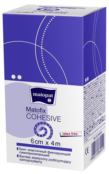 Matopat Matofix Cohesive Бинт фиксирующий, 6 см х 4 м, бинт фиксирующий самоприлипающий, 1 шт. фото
