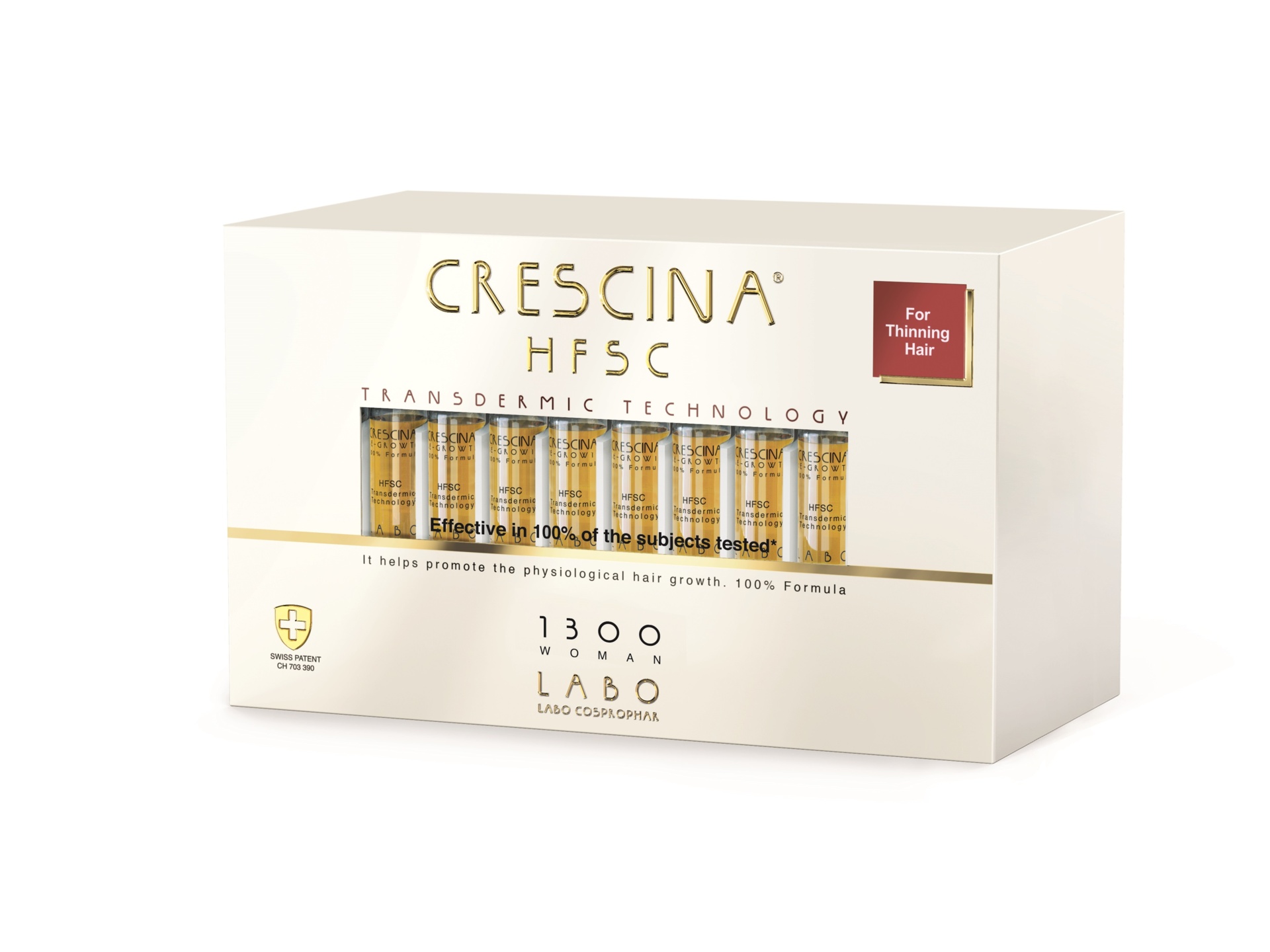 Crescina 1300 HFSC Transdermic Лосьон для роста волос, лосьон для стимуляции роста волос, 40 шт, для женщин фото