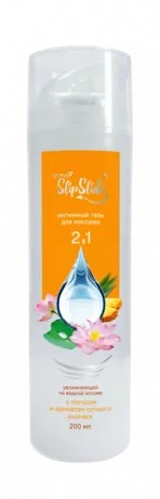 СлипСлайд Гель-смазка 2 в 1 интимная массажная на водной основе, гель, 200 мл, 1 шт, лотос и аромат сочного ананаса фото
