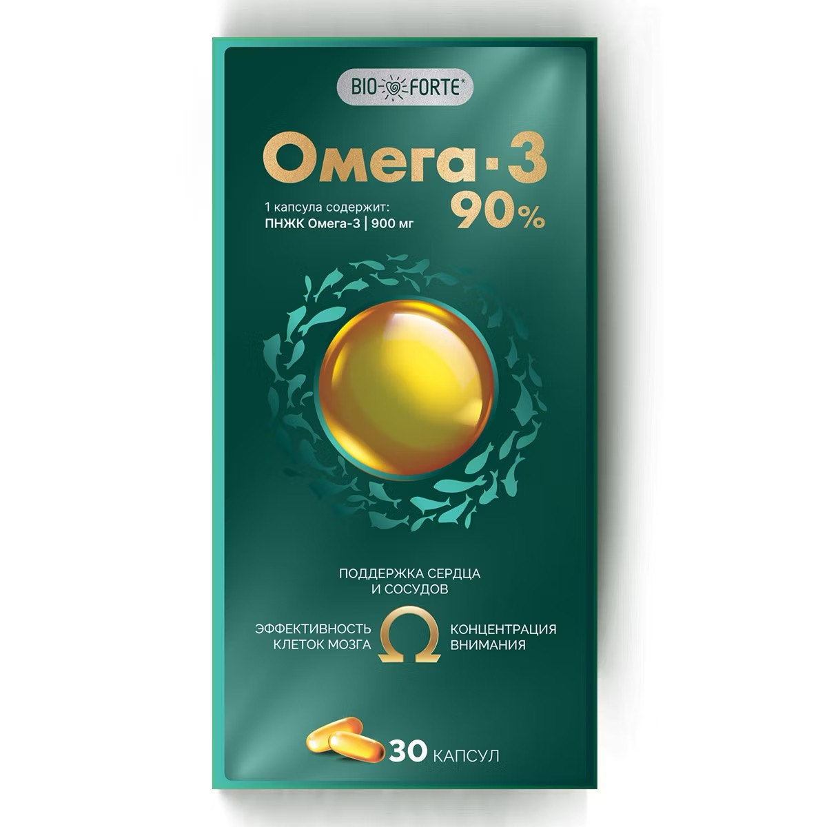 Bioforte Омега-3 90%, капсулы, 30 шт. фото