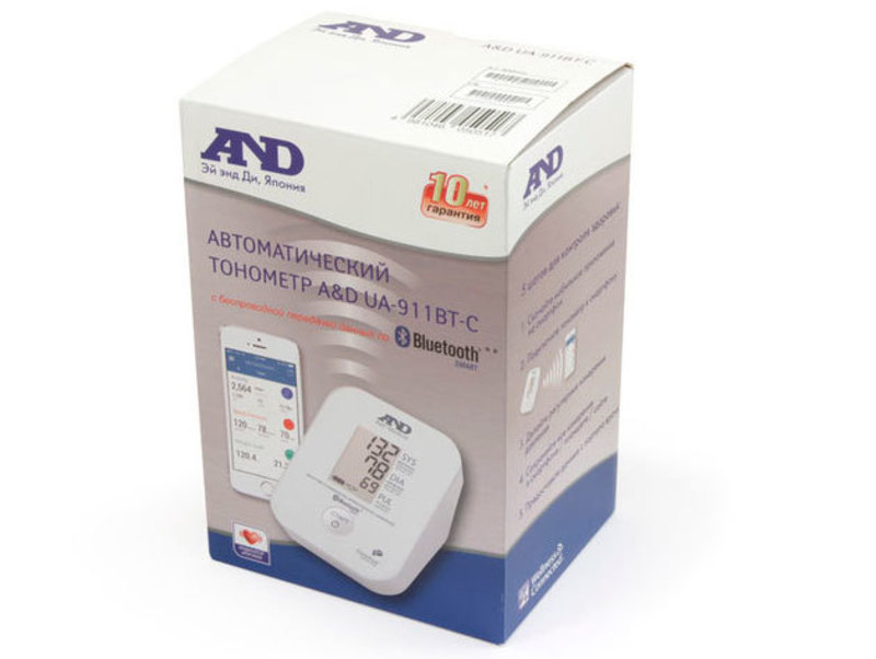 Тонометр автоматический AND UA-911BT-C, 1 шт, с передачей данных по Блютус фото
