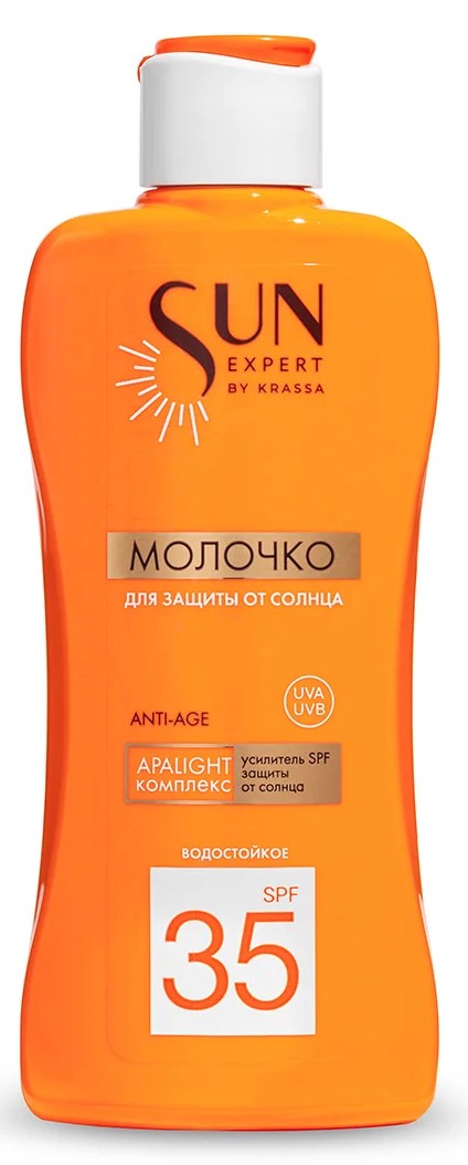 Krassa Sun Expert Молочко для защиты от солнца Sun block, молочко солнцезащитное, 180 мл, 1 шт, SPF 35 фото