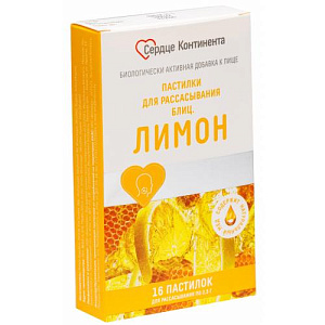 Сердце Континента  Блиц пастилки для горла, пастилки для рассасывания, 16 шт, лимон фото