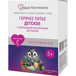 Сердце Континента Горячее питье детское, порошок для приема внутрь, 5 г, 10 шт, со вкусом лесных ягод фото