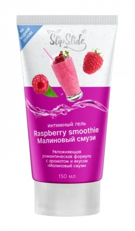 СлипСлайд Гель-смазка интимная увлажная романтическая формула, гель, 150 мл, 1 шт, малиновый смузи фото