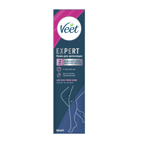 Veet Expert крем для депиляции для всех типов кожи, крем, 200 мл, 1 шт. фото