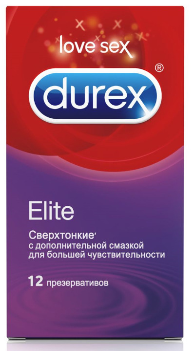 Durex Elite, презервативы, 12 шт, гладкие, сверхтонкие фото