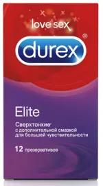 Durex Elite, презервативы, 12 шт, гладкие, сверхтонкие фото