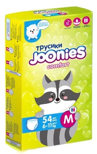 Joonies Comfort Подгузники-трусики для детей, р. M, 54 шт, 6-11 кг фото