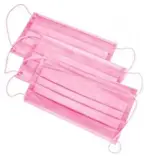 Маска медицинская одноразовая трехслойная на резинке, 100 шт, розового цвета фото 2