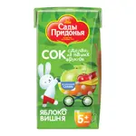 Сады Придонья Сок, 125 мл, 1 шт, яблоко + вишня, для детей с 5 месяцев, без сахара фото