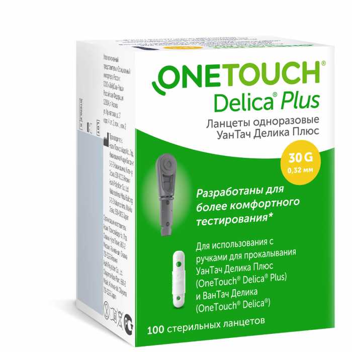 OneTouch Delica Plus, ланцеты, 100 шт. фото