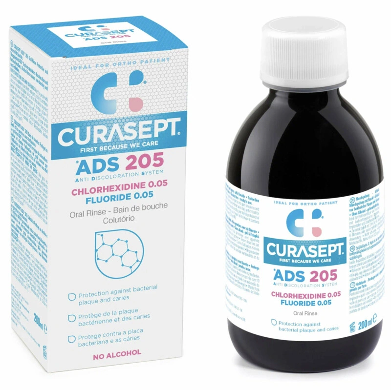 Curasept Ополаскиватель ADS205, раствор для полоскания полости рта, 200 мл, 1 шт, с хлоргексидином 0.05% фото