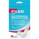 Fixaid Aqua Лейкопластырь бактерицидный эффект второй кожи, пластырь, 15 шт, 10шт-1,9x7,2см;5шт-2,5x2,5см, прозрачная основа фото