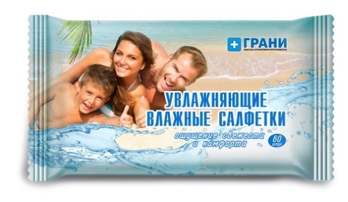Грани Салфетки влажные увлажняющие, салфетки влажные, 60 шт. фото