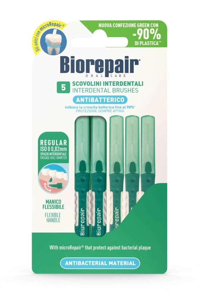 Biorepair Manico Flessibile Ершики межзубные цилиндрические, 0.82 мм, ершики зубные, 5 шт. фото