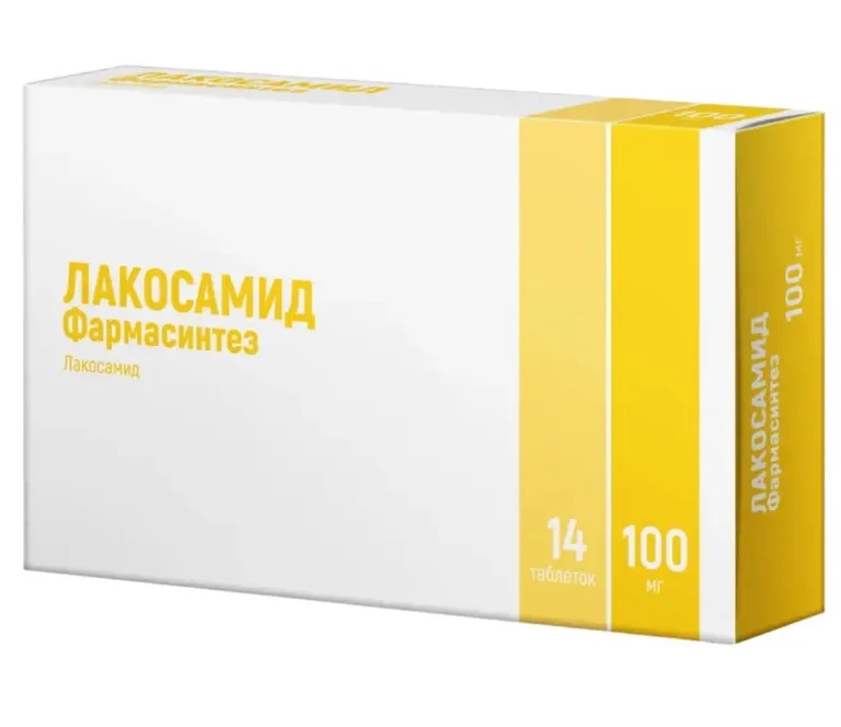 Лакосамид, 100 мг, таблетки, покрытые пленочной оболочкой, 14 шт. фото
