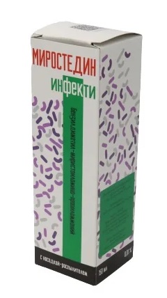 Миростедин Инфекти, 0.01%, раствор для местного применения, 50 мл, 1 шт, с насадкой-распылителем фото