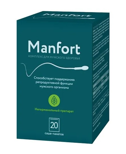 Manfort Комплекс для мужского здоровья, порошок для приготовления раствора для приема внутрь, 20 шт. фото