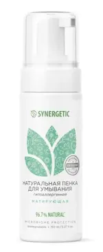 Synergetic пенка для умывания натуральная матирующая, пенка, 150 мл, 1 шт. фото