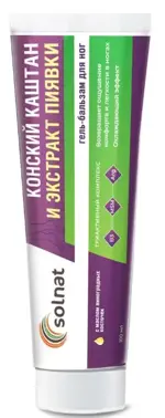 Солнат Конский каштан и экстракт пиявки, гель-бальзам для ног, 100 мл, 1 шт. фото 2