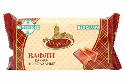 Невские вафли Какао-Шоколадные на фруктозе, 105 г, 1 шт, без сахара фото