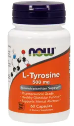 NOW L-Тирозин, 500 мг, капсулы, 60 шт. фото 1