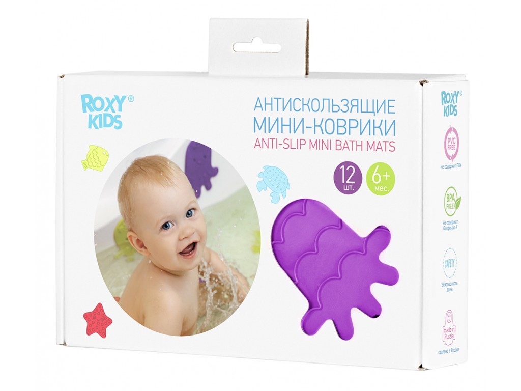 Roxy-kids Антискользящие мини-коврики для ванны, 12 шт. фото