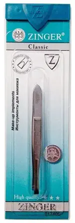 Zinger Пинцет для бровей прямой, 1 шт, B-157 S фото