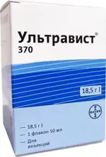 Ультравист, 370 мг йода/мл, раствор для инъекций, 50 мл, 1 шт. фото