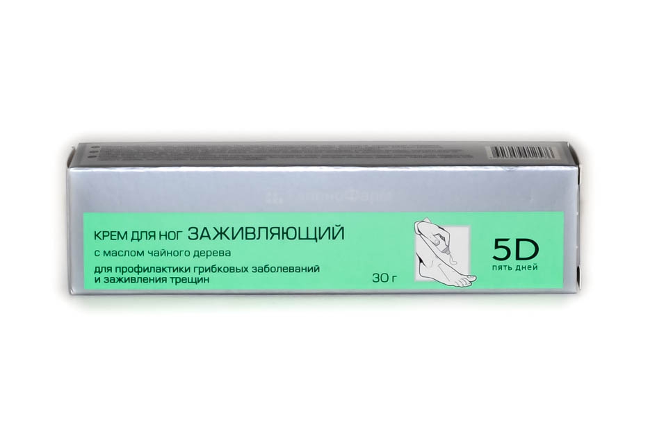 5 дней Крем заживляющий с маслом чайного дерева, крем для ног, 30 г, 1 шт. фото
