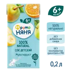 Фрутоняня сок, сок, 200 мл, 1 шт, мультифрукт, без сахара фото 2